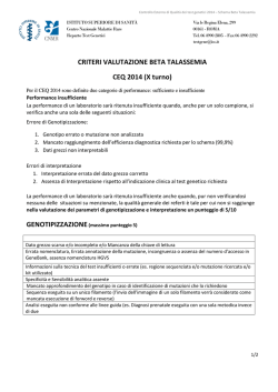 CRITERI VALUTAZIONE BETA TALASSEMIA CEQ 2014 (X turno)