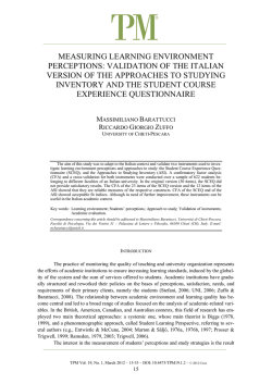 measuring learning environment perceptions: validation of the