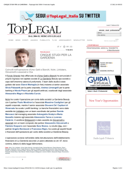 CINQUE STUDI PER LA GARDENIA - TopLegal dal 2004
