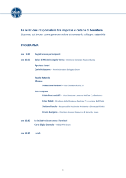Il programma del seminario ( - 389 kb) - Sicurezza sul lavoro