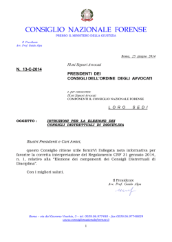 circolare CNF n. 13-C-2014 - Istruzioni per la elezione dei