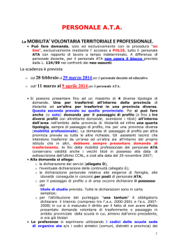 Notizie Mobilit&agrave; ATA 2014-2015