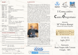 I Corso estivo di Canto Gregoriano
