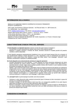 CONTO DEPOSITO RETAIL - Banca Alto Vicentino