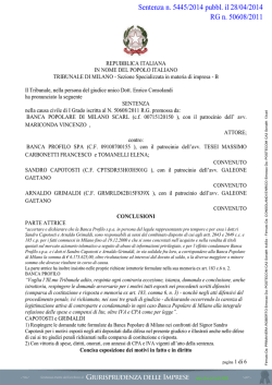 scarica la sentenza - Giurisprudenza delle imprese