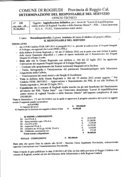 COMTINE DI ROGHUDI Provincia di Reggio Cal.