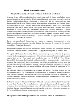 Ecco gli aspiranti astronomi calabresi