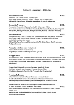 Antipasti &ndash; Appetizers &ndash; Elő&eacute;telek