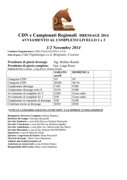 CDN e Campionati Regionali DRESSAGE 2014