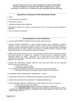 Elenco documenti - Autorità Portuale di Trieste