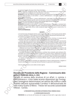 BUR n. 10 del 5 marzo 2014 - Commissario Terza Corsia