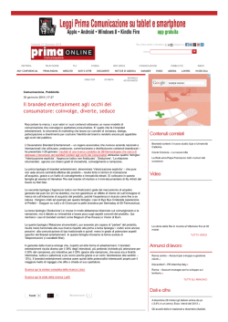Primaonline.it - Osservatorio Branded Entertainment