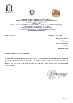 Calendario corsi di recupero Liceo Scientifico