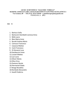 Classe IB a s 2014 2015 - Liceo Scientifico Torelli