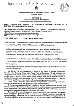 Bando di gara per esternalizzazione gestione asilo nido Petraro