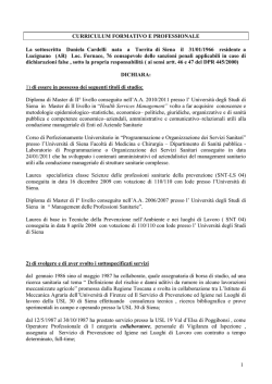 curriculum - Dipartimento di Medicina molecolare e dello sviluppo