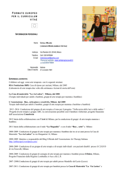 curriculum vitae - Melania Cavalli arteterapia Milano