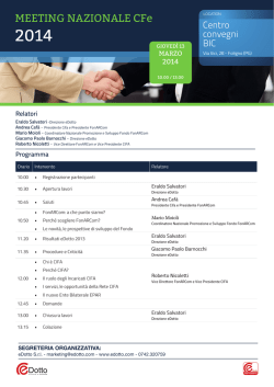 MEETING NAZIONALE CFe - Centro Formazione eDotto