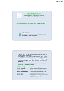 I MARCATORI DELLE VITAMINE IDROSOLUBILI