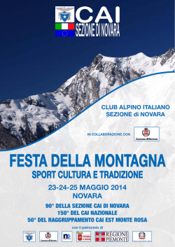 FESTA DELLA MONTAGNA - CAI Sezioni Est Monte Rosa