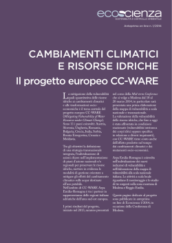 Cambiamenti climatici e risorse idriche. Il progetto europeo CC-WARE