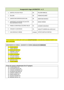 Assegnazioni stage LAVORATIVI &ndash; n. 2