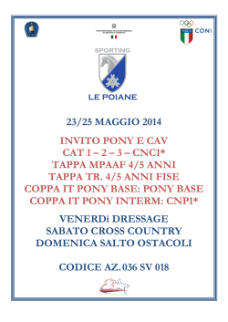 23/25 MAGGIO 2014 INVITO PONY E CAV CAT 1 – 2 – 3 – CNC1