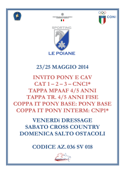 23/25 MAGGIO 2014 INVITO PONY E CAV CAT 1 &ndash; 2 &ndash; 3 &ndash; CNC1