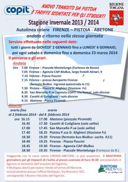 Autolinea celere FIRENZE &ndash; PISTOIA - ABETONE andata e