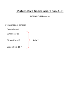 Matematica finanziaria 1 can A