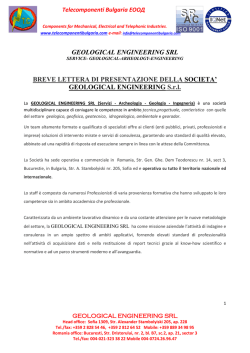 GEOLOGICAL ENGINEERING SRL BREVE