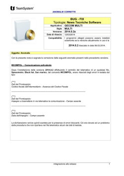 BUG - FIX Tipologia: News Tecniche Software