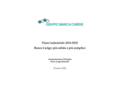Piano industriale 2014-2018 Banca Carige: pi&ugrave; solida e pi&ugrave; semplice