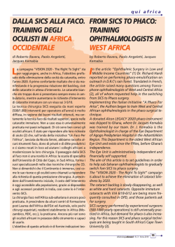 dalla sics alla faco. training degli oculisti in africa occidentale
