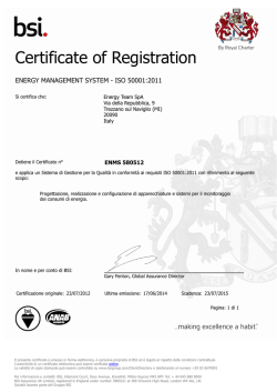 ISO 50001 - Energy Team spa