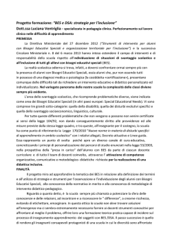Progetto formazione: &ldquo;BES e DSA: strategie per l