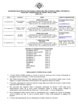 Calendario Trofeo Paolo Ciceri anno 2014