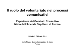Il ruolo del volontariato nei processi comunicativi