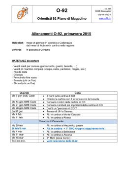 Info allenamenti 2015 - O