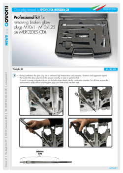 Professional kit for removing broken glow plugs M10x1