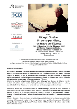 Giorgio Strehler - Dipartimento di Beni culturali e ambientali