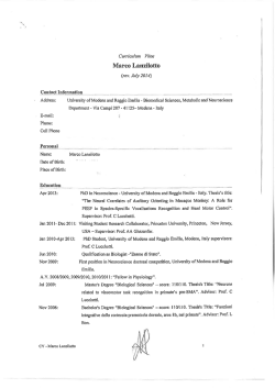 Marco Lanzilotto - Universit&agrave; degli Studi di Parma