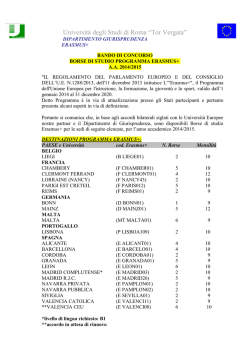 bando erasmus 2014/2015 - Facolt&agrave; di Giurisprudenza