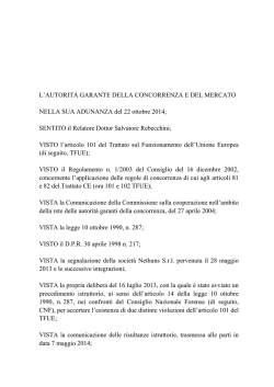 Provvedimento - Autorit&agrave; Garante della Concorrenza e del Mercato