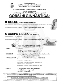 CORSI di GINNASTICA: GINNASTICA: GINNASTICA: