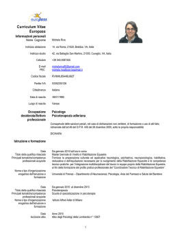CV formato europeo - Ordine degli Psicologi della Lombardia