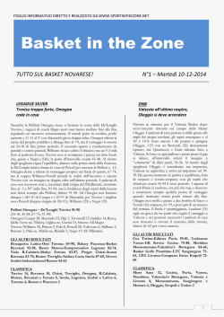 La rubrica del marted&igrave; sul basket novarese