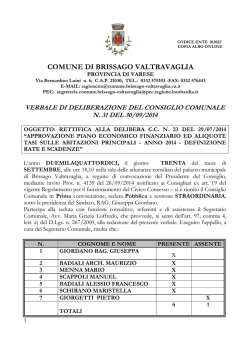 approvazione piano economico finanziario ed aliquote tasi
