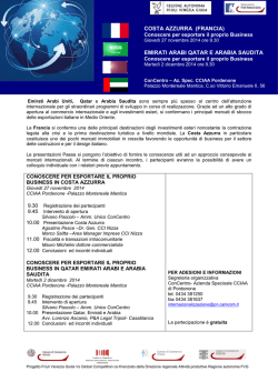 Country presentation Costa Azzurra e Paesi del Golfo