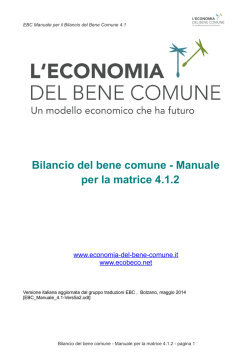 Bilancio del bene comune - Manuale per la matrice 4.1.2